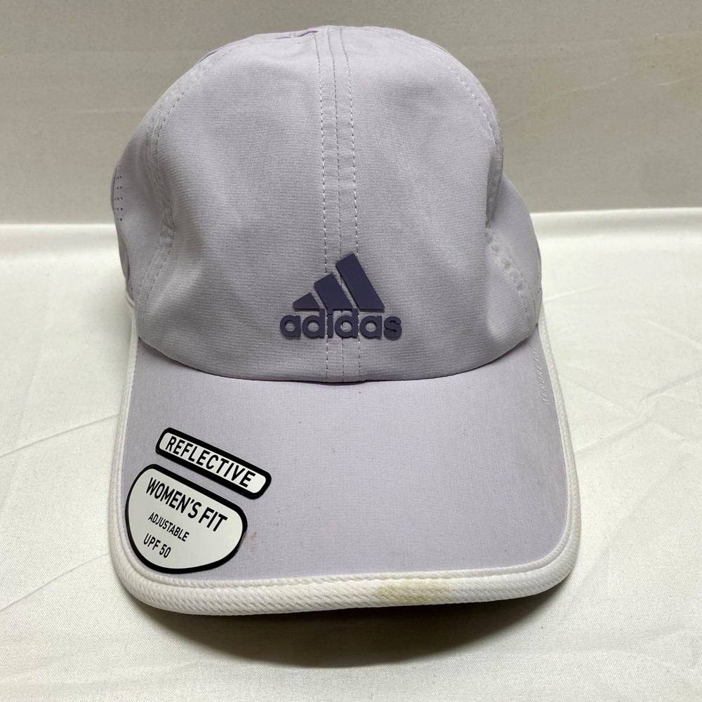 Adidas Hat Women's Aero Ready Super Lite Running Cap Grey Adjustable Strap Back